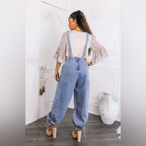 Women's Blue Denim Overalls - Picture 5 of 7